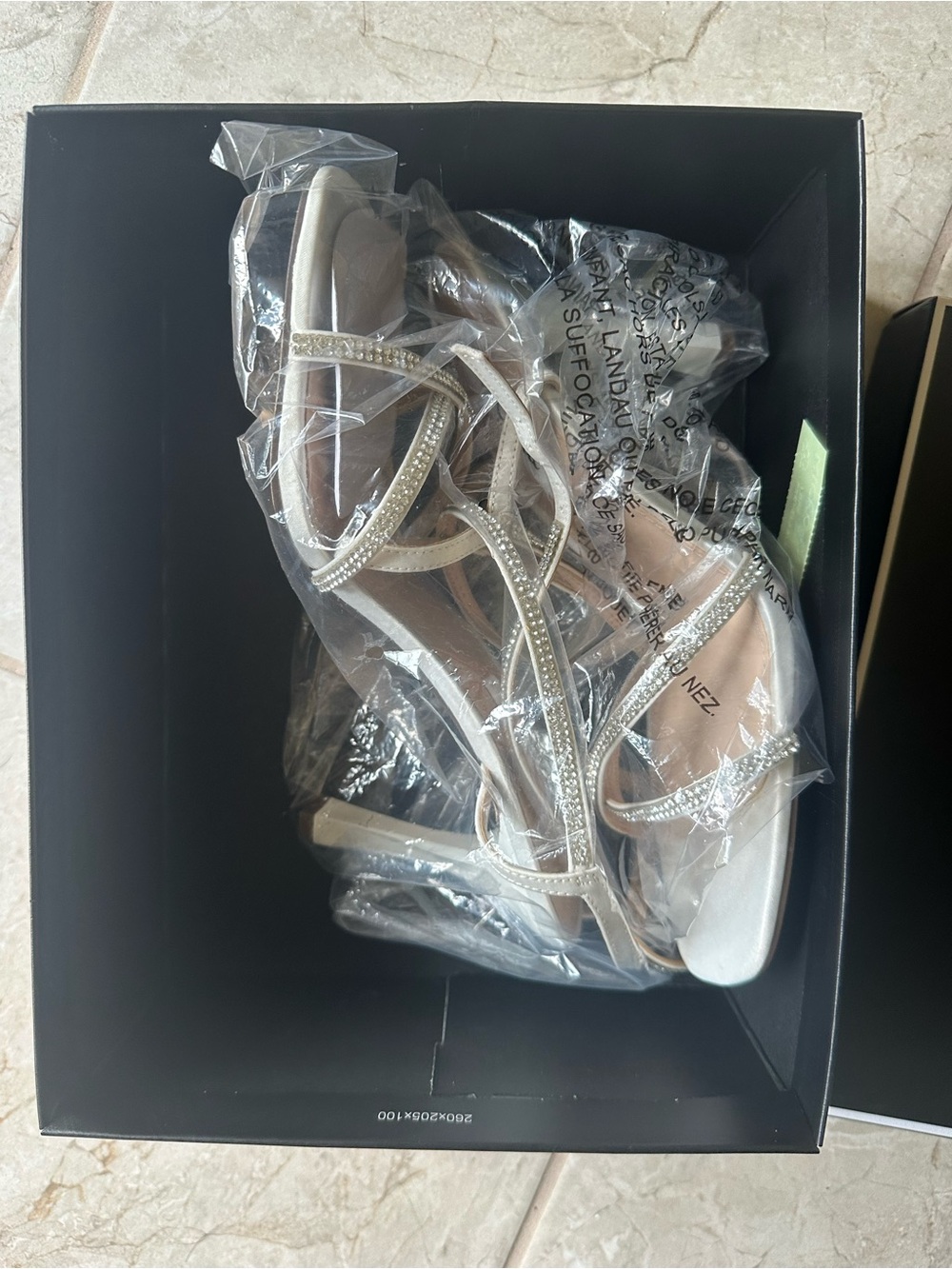 Nina Denise Ivory 8 high heeled strappy dress shoes NIB sparkling evening